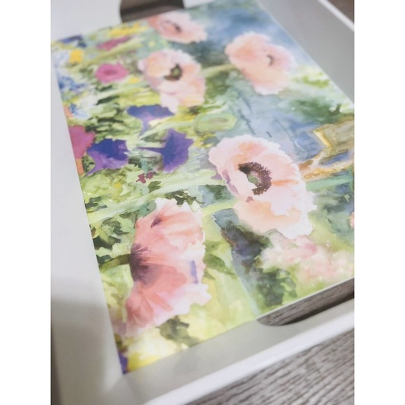 Large R2S spa Serving Tray Floral Impressionist Made In ITALY White EUC - Picture 2 of 4